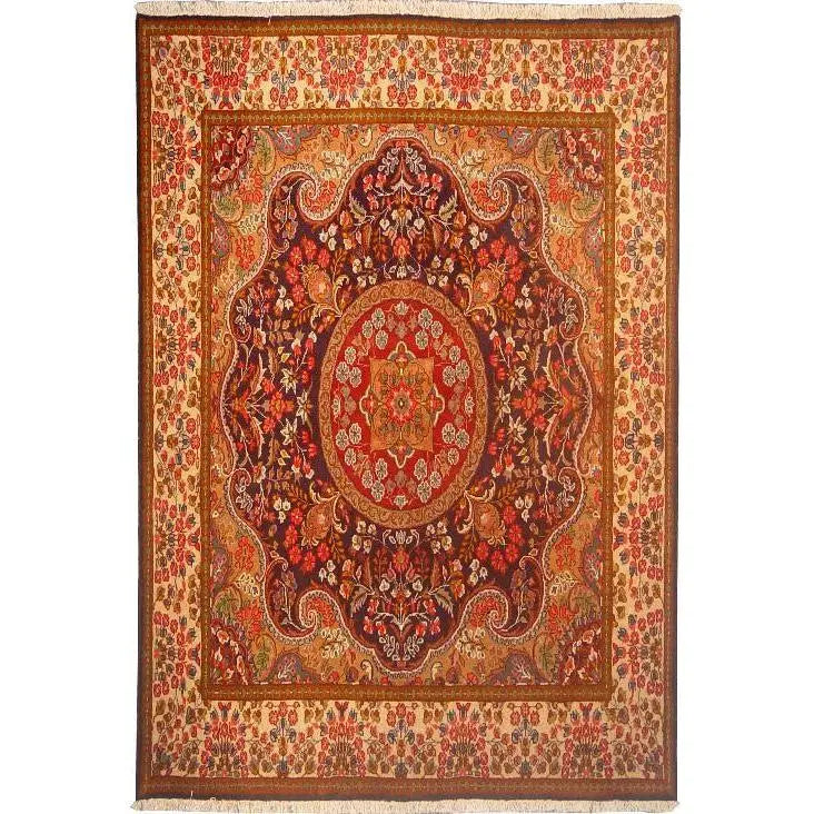 One Of The Kind Persian Kerman Rug 6'6" x 6'3"